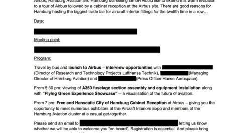 O melhor convite de todos - Passageiro de Primeira na fábrica da Airbus e Aircraft Interiors Expo na Alemanha