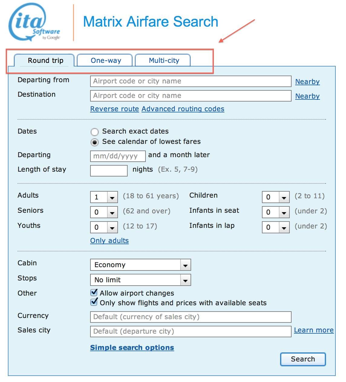 Como usar ITA Software
