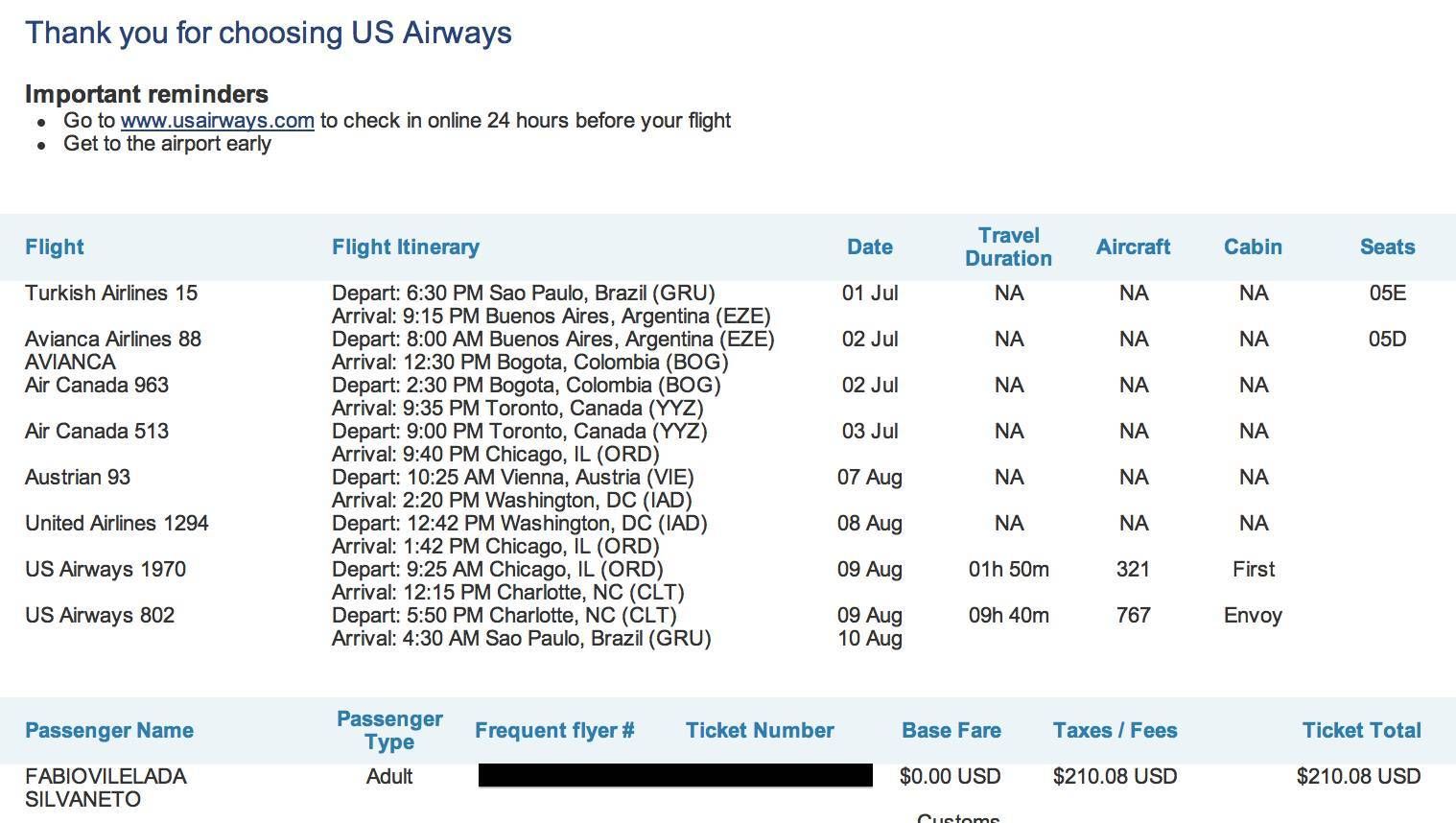 us airways booking
