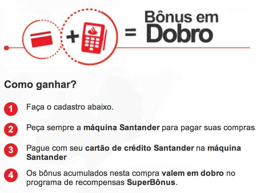 santander pontos dobro