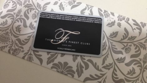 Kit de boas vindas do cartão The World’s Finest Clubs