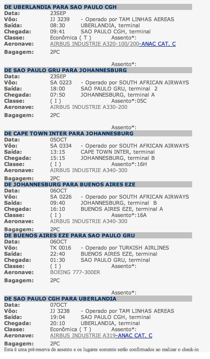 itinerario south africa