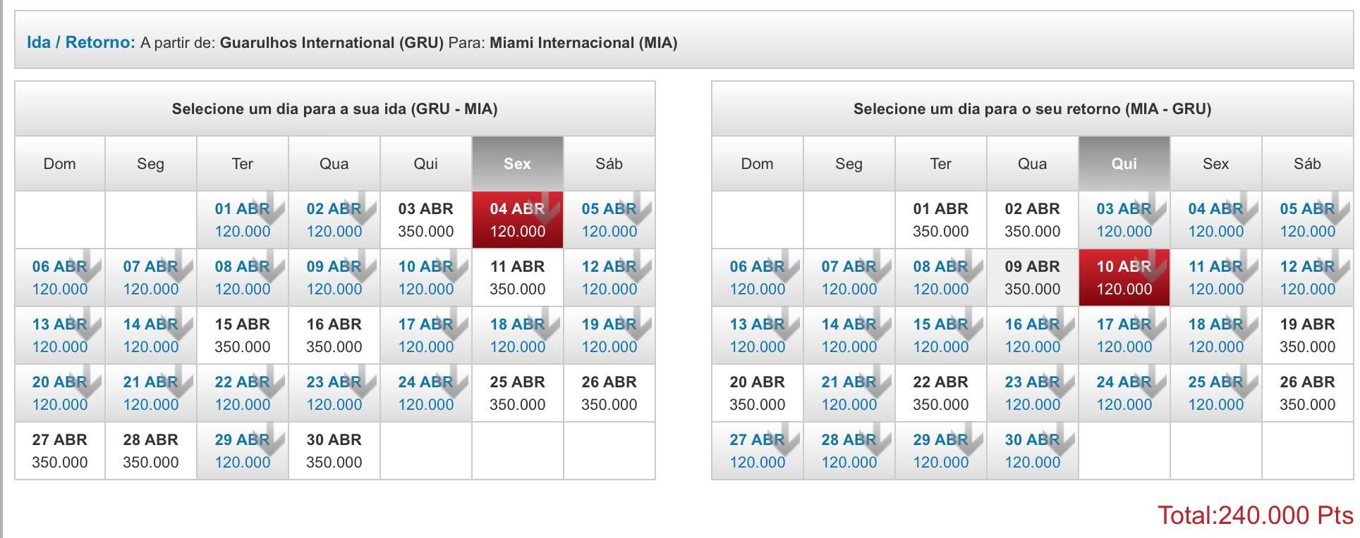 miami primeira classe tam