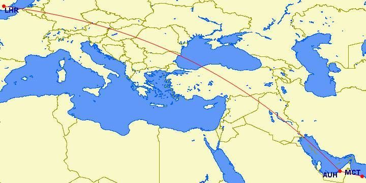 gcmap auh lhr mct