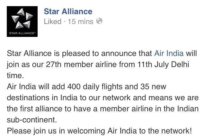 star alliance air india