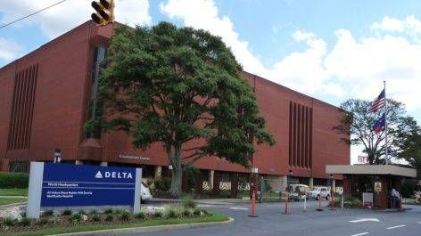 Passageiro de Primeira na sede da Delta Air Lines em Atlanta