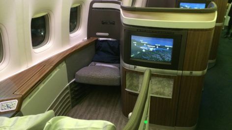 Primeira Classe da Cathay Pacific no B777-300ER