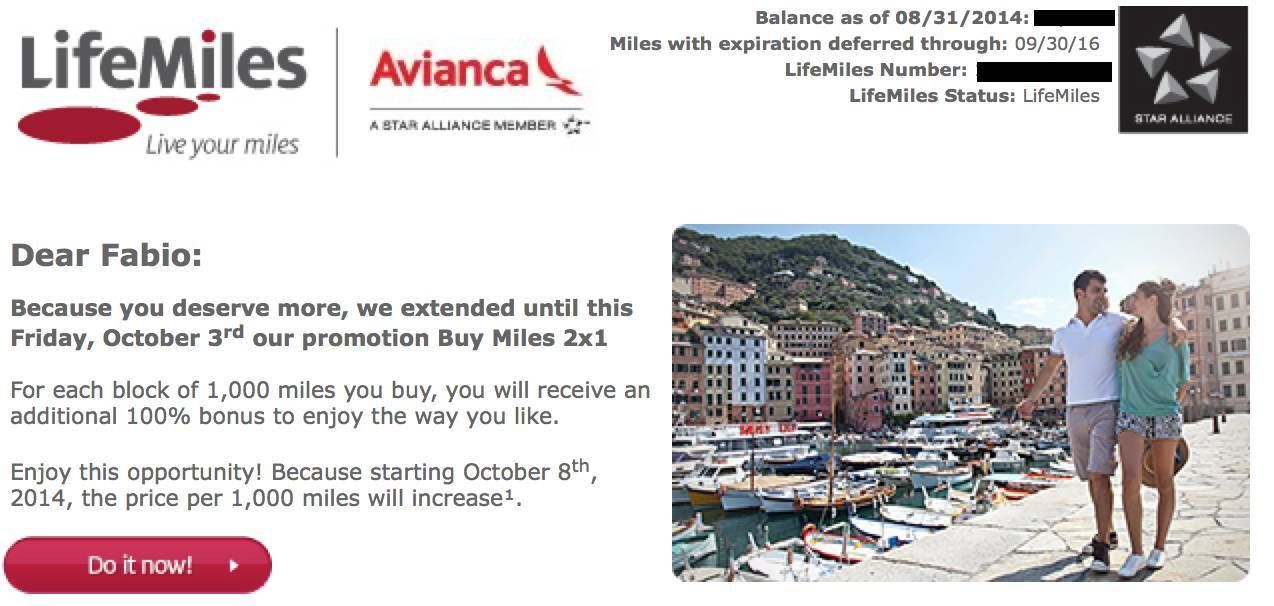 lifemiles avianca