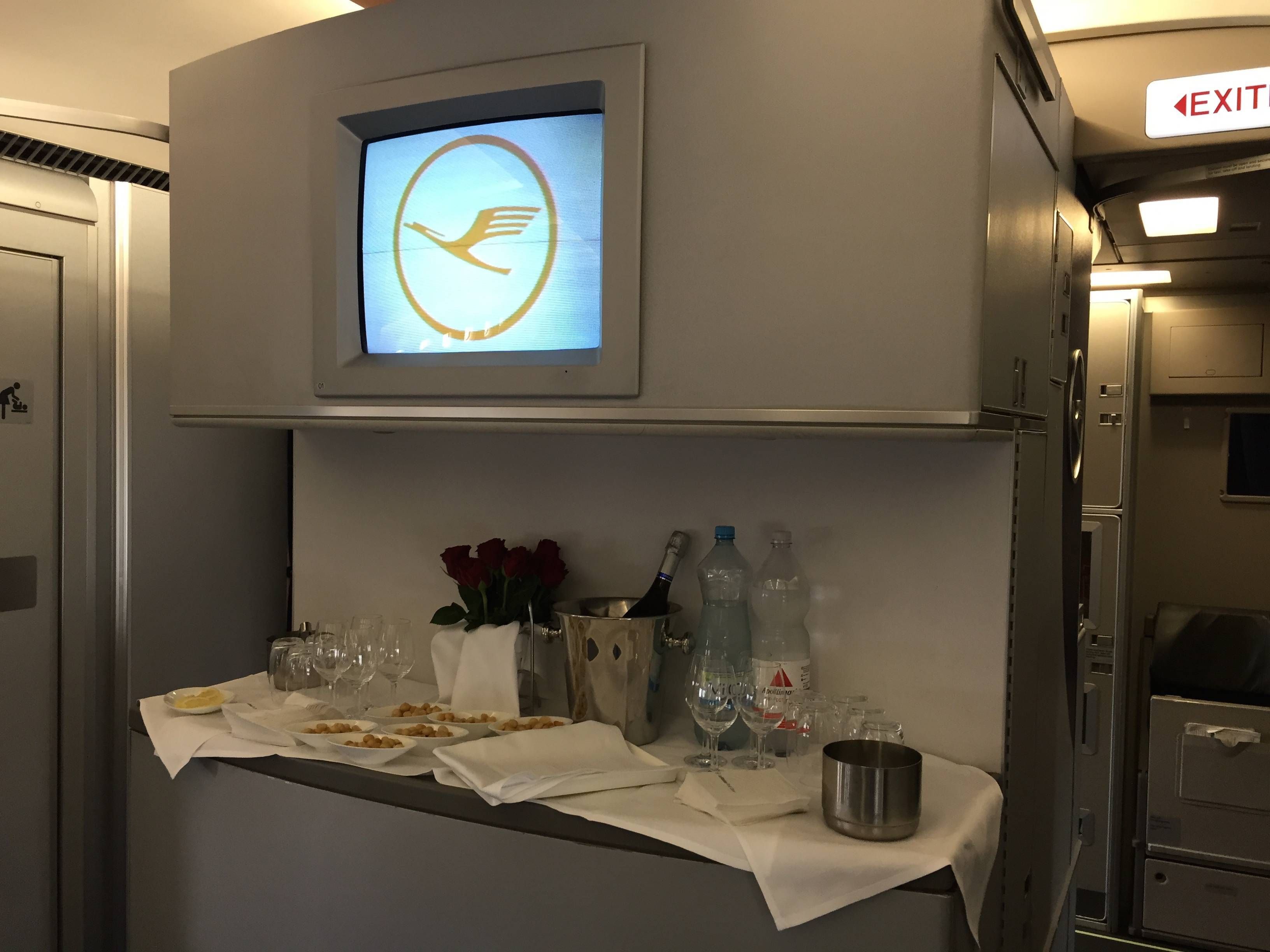 Lufthansa A340 First Class primeira classe passageirodeprimeira