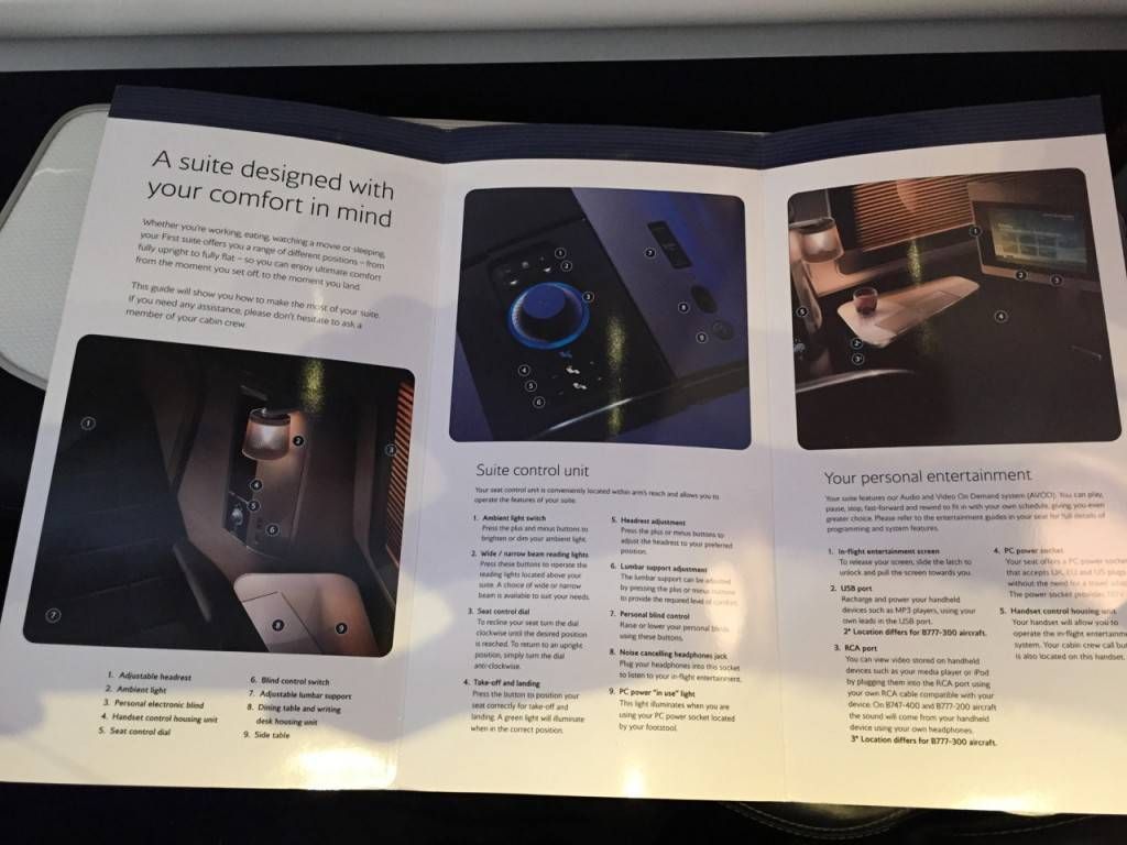 Primeira Classe da British Airways First Class B747-053