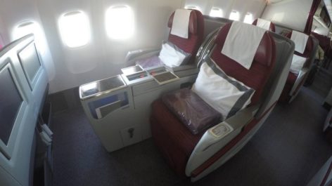 Classe Executiva da Qatar no B777-300ER - Doha para Cairo (Vendido como Primeira Classe)