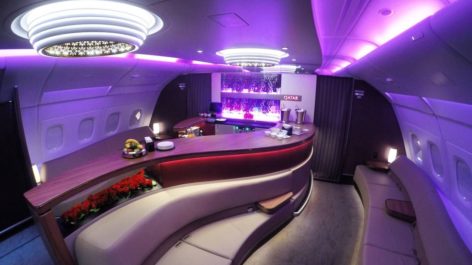 Primeira Classe da Qatar Airways no A380 - Bangkok para Doha
