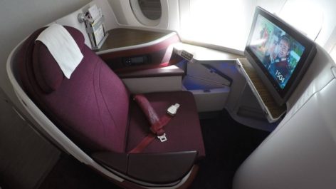Classe Executiva da Qatar no A350 - Cingapura para Doha