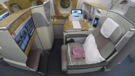Classe Executiva da Emirates no A380 - São Paulo para Dubai