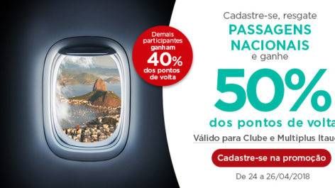 Promoção Misteriosa da Multiplus oferece até 50% de pontos de volta em resgates de passagens nacionais