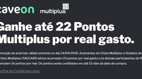 SOMENTE HOJE!!! Ganhe até 22 pontos Multiplus por REAL no site de Vinhos CAVE ON! (EXPIRADO)