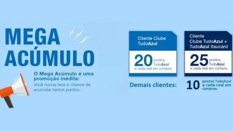 WOW: TudoAzul oferece até 25 pontos por real gasto nas Casas Bahia!