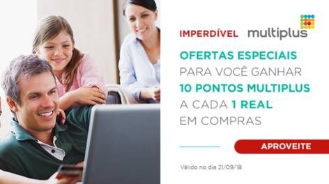 Só Hoje! Multiplus oferece 10 pontos por Real gasto no Ponto Frio