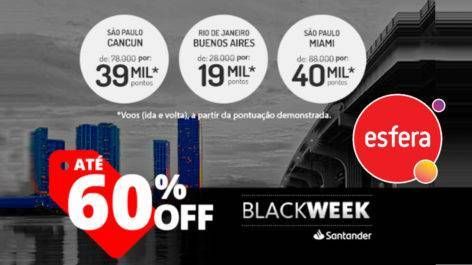 Santander Esfera tem passagens de ida e volta com até 60% de desconto (econômica)