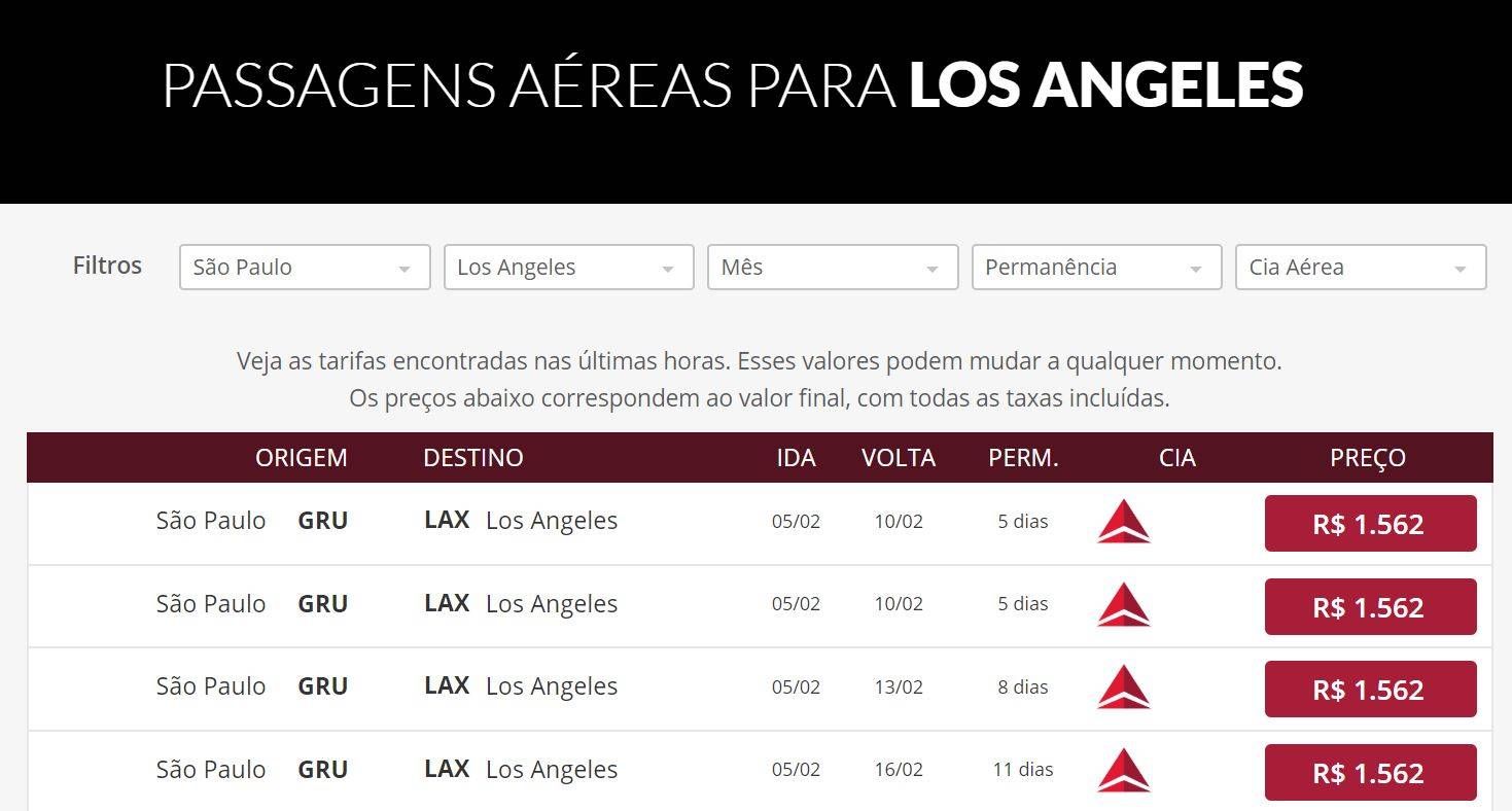 Passagens para Los Angeles, San Francisco ou Las Vegas a partir de apenas  R$  - Passageiro de Primeira