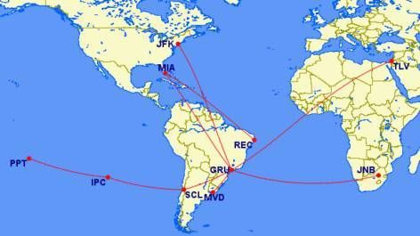 Multiplus/LATAM - Ofertas em econômica para TLV, NYC, MIA, JNB, MVD e outros