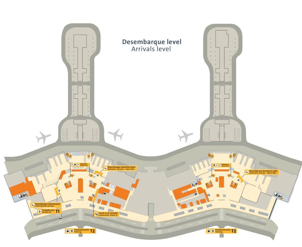 Mapa Aeroporto de Guarulhos Terminal 2