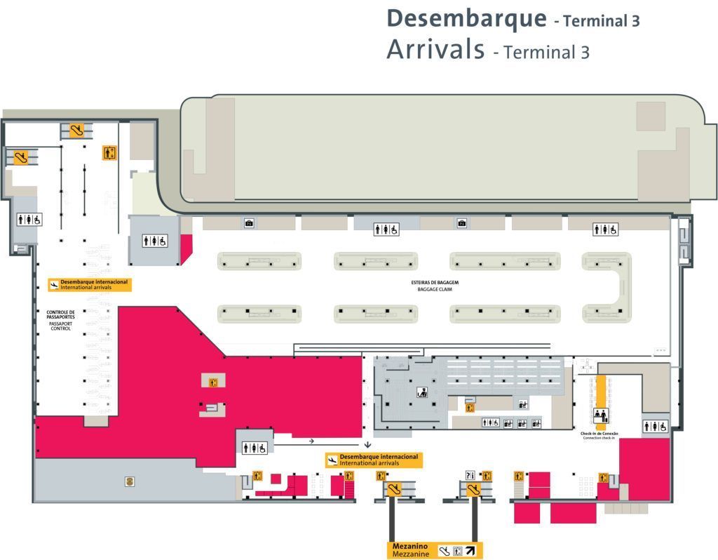 Mapa Aeroporto de Guarulhos T3 Desembarque