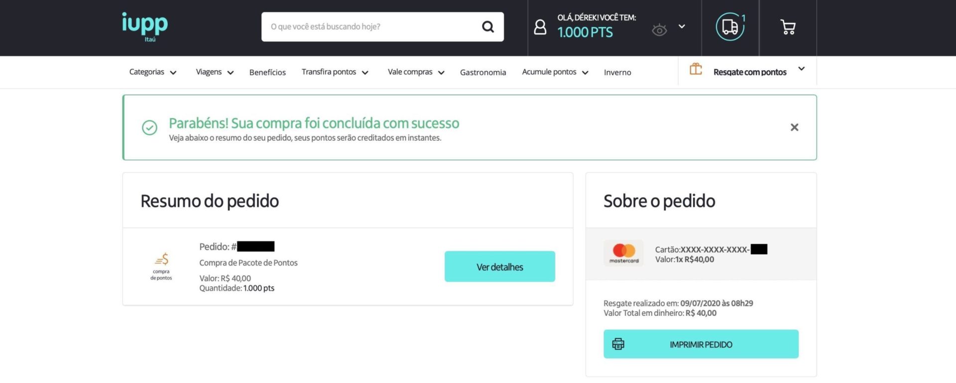 como comprar pontos no iupp