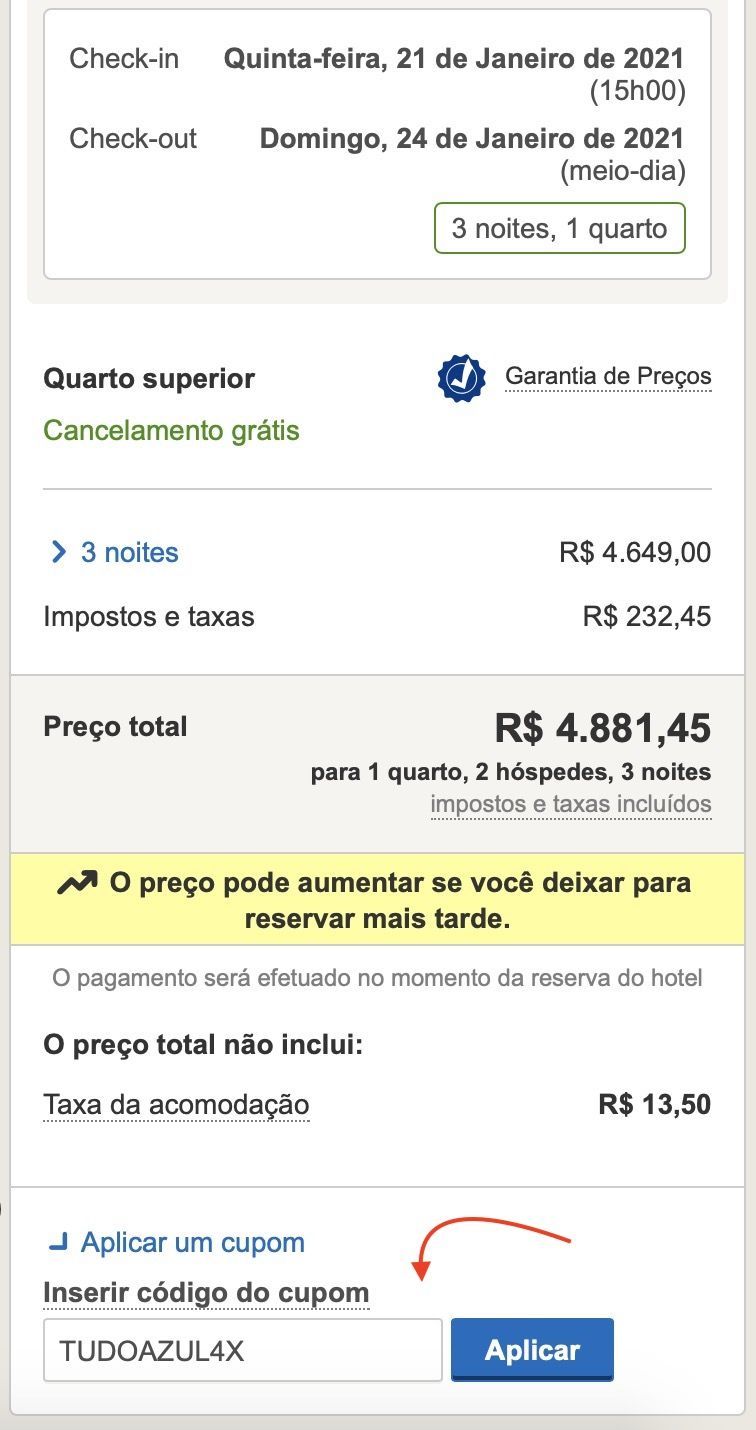 TudoAzul 4 pontos Hoteis.com