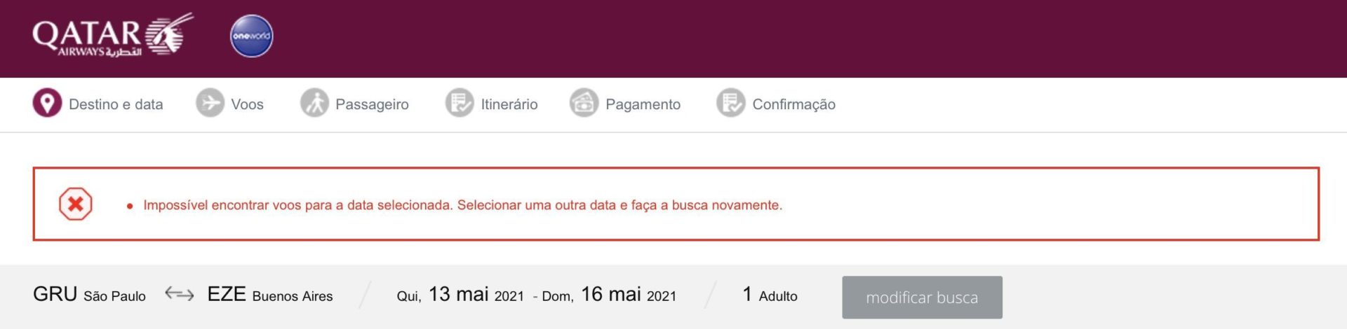 Qatar cancelamento Buenos Aires