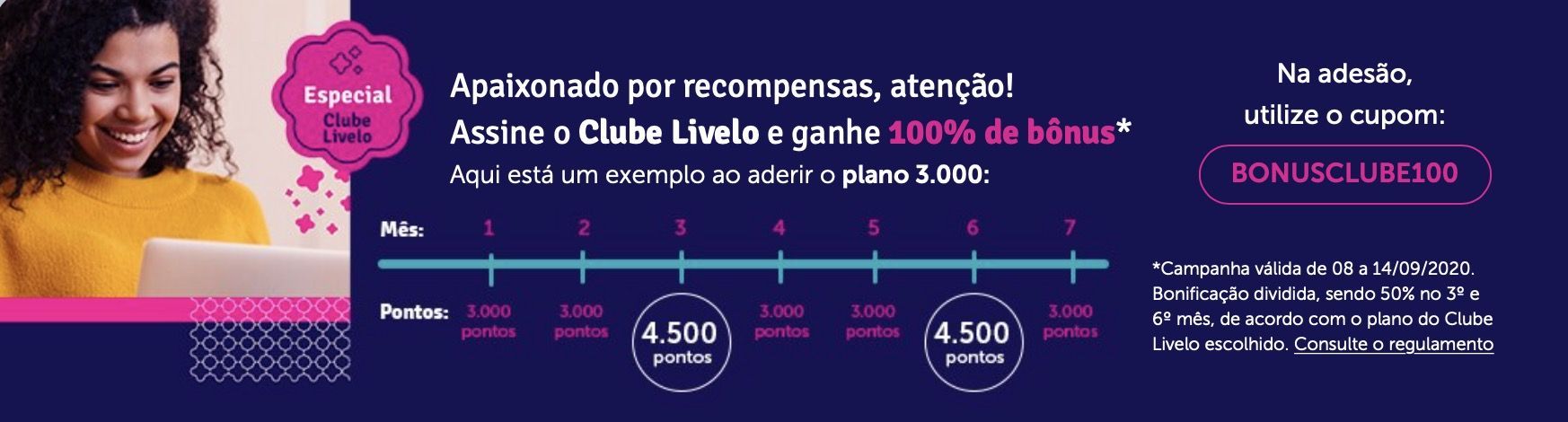 Clube Livelo 50% bônus