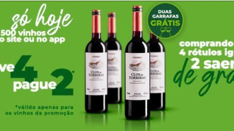 Só hoje: Promoção de Vinhos Pão de Açúcar - Leve 4 Pague 2