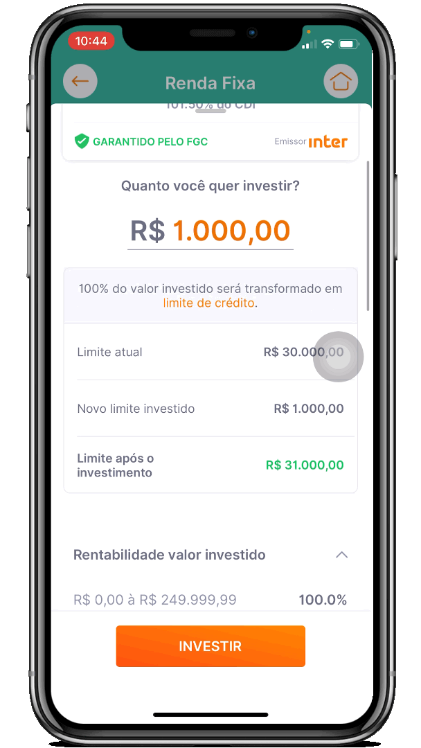 limite cartao inter