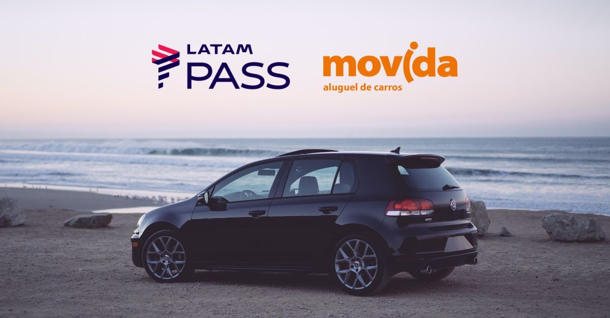 LATAM Pass oferece 13 pontos por real gasto no aluguel de veículos na Movida  - Passageiro de Primeira