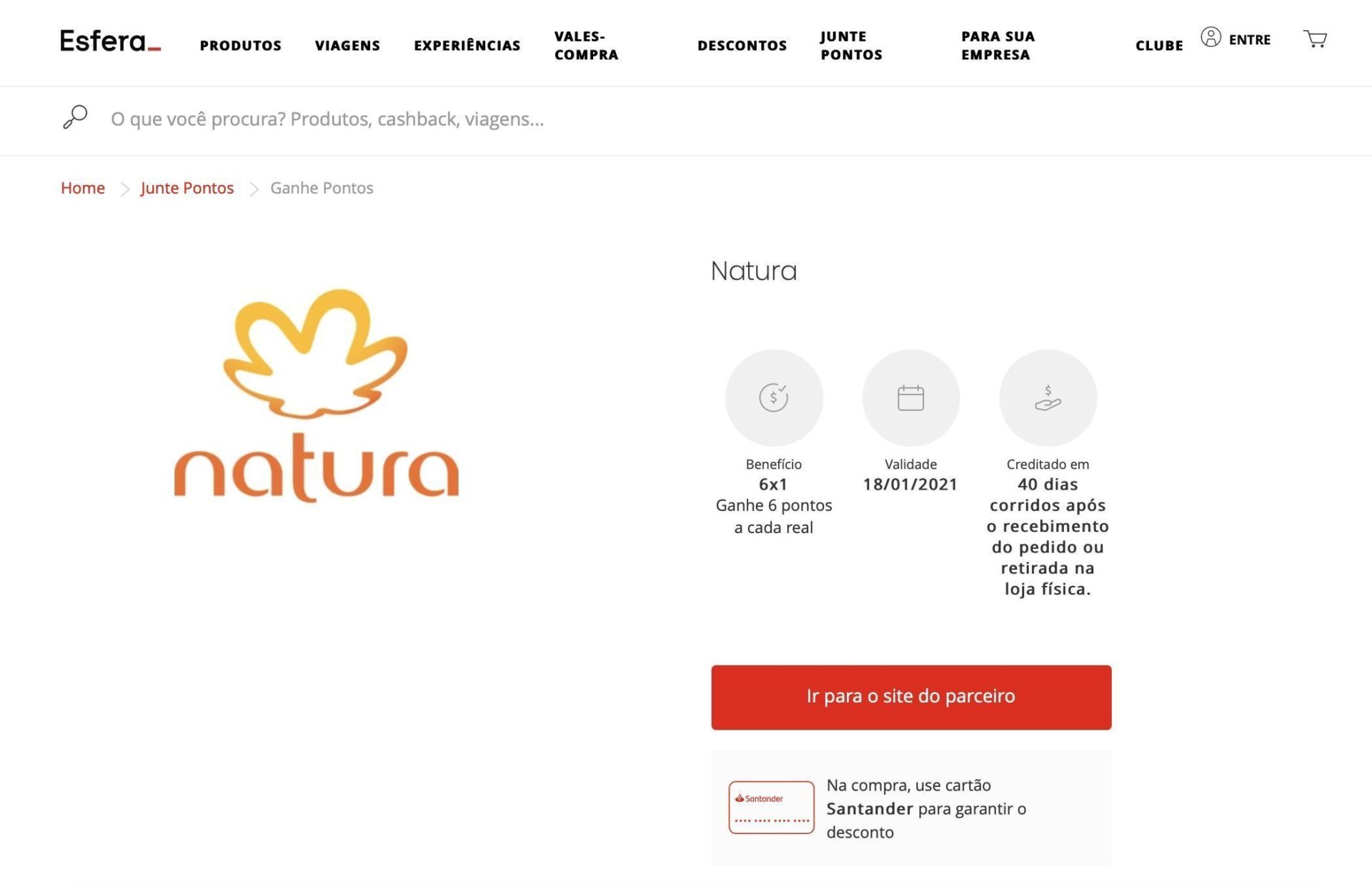 Esfera Natura 6 pontos