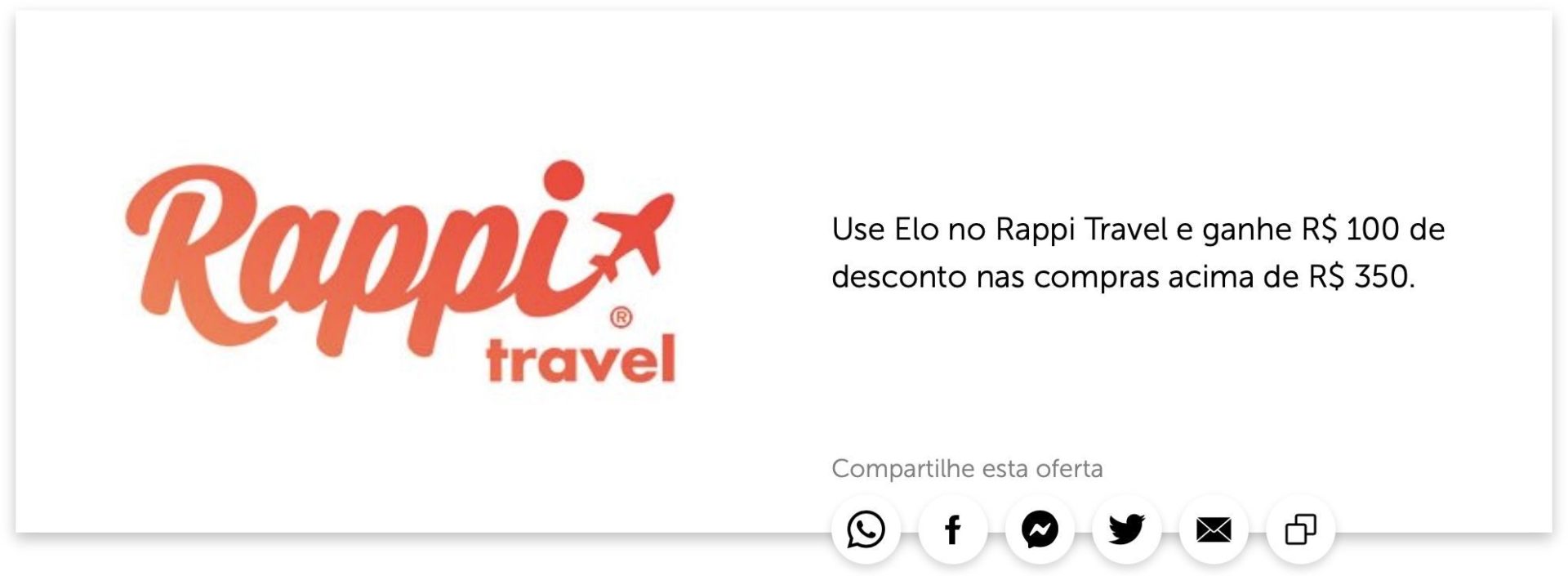 Elo Rappi Travel R$100