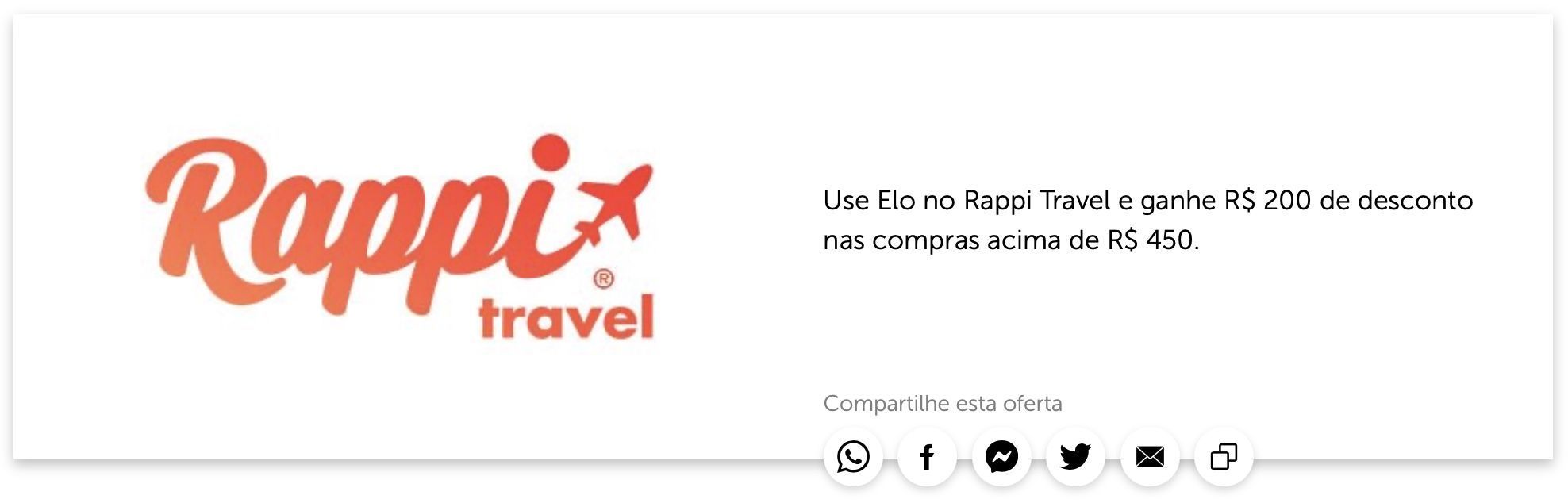 Elo Rappi Travel R$200