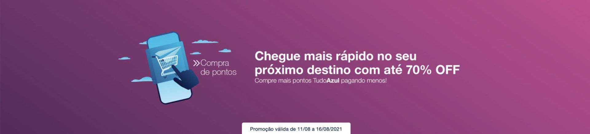 TudoAzul pontos 70% desconto
