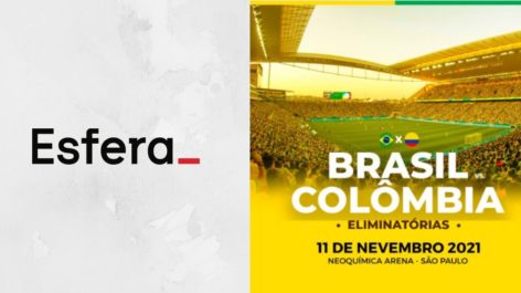 Esfera tem ingressos para o camarote do jogo Brasil e Colômbia por 91.000 pontos