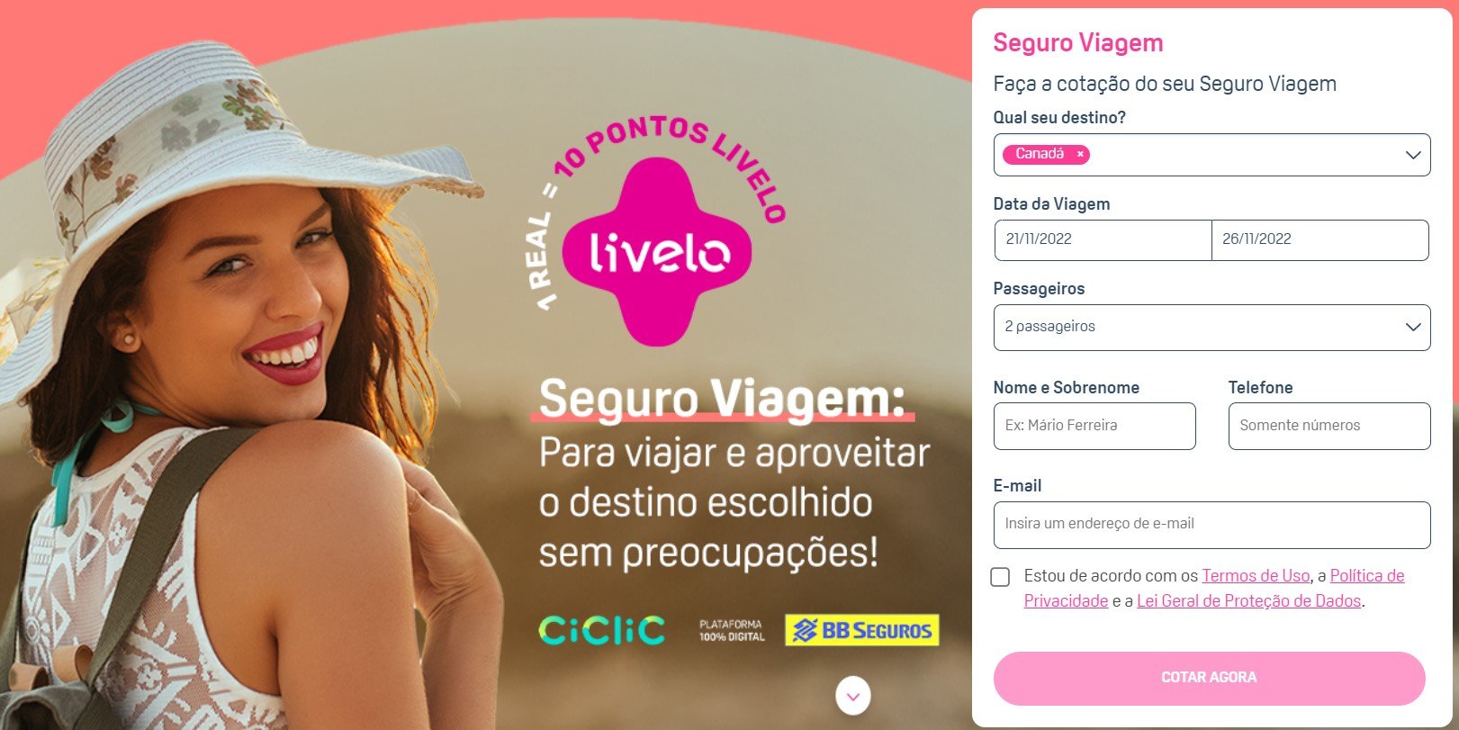 Só até amanhã! Ganhe 10 pontos Livelo por real gasto em Seguro Viagem -  Passageiro de Primeira