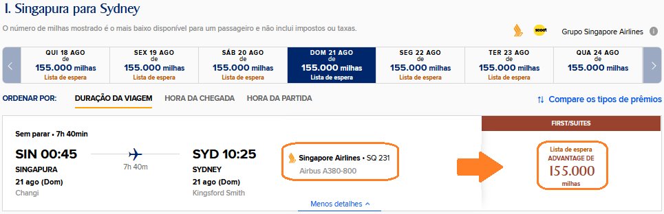 lista de espera singapore airlines