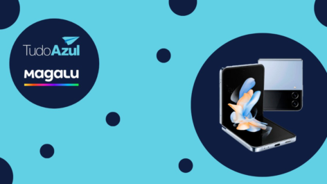 TudoAzul oferece 15 pontos por real gasto na compra do Samsung Galaxy Z Flip4 5G no Magalu
