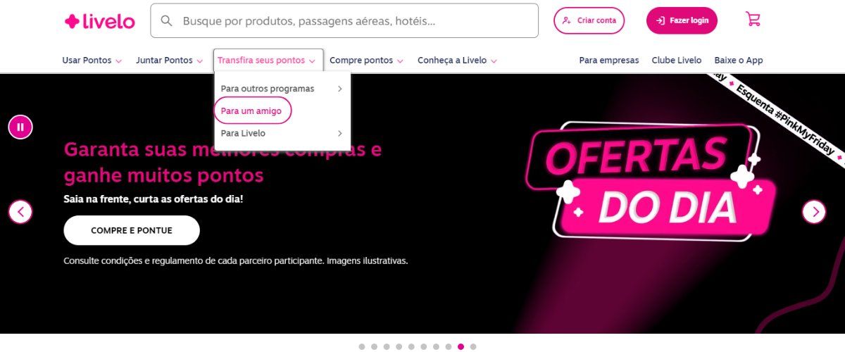 Transferir pontos livelo