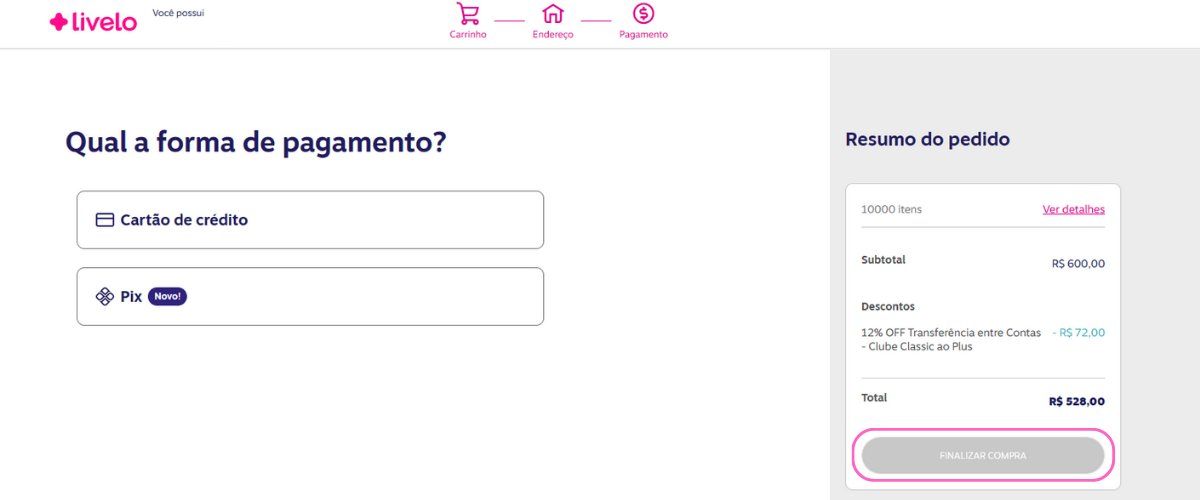 Transferir pontos livelo