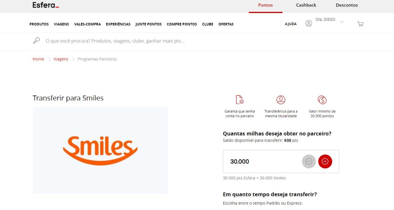 pontos esfera smiles