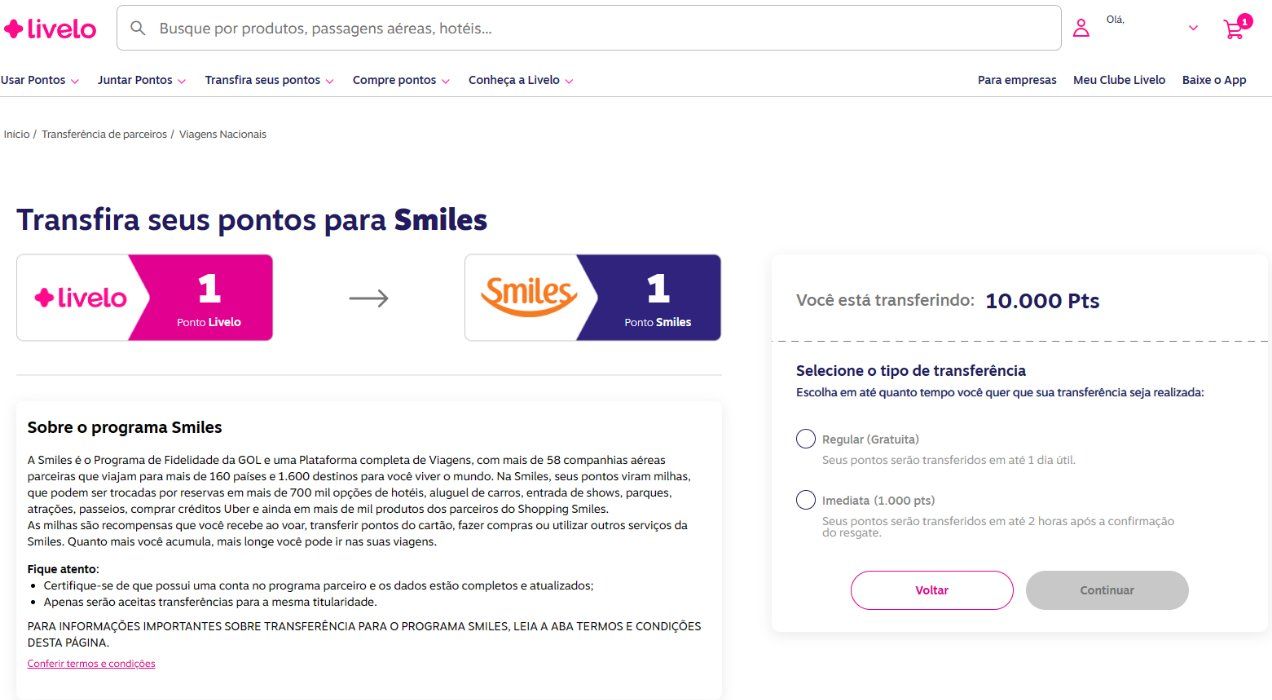 pontos livelo smiles