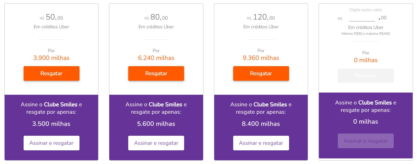 cartões GOL smiles