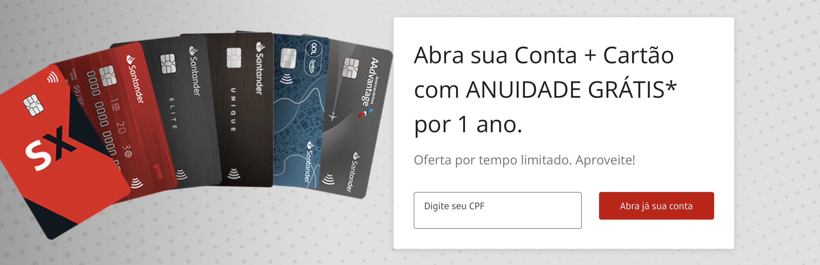 Santander isenção anuidade cartões