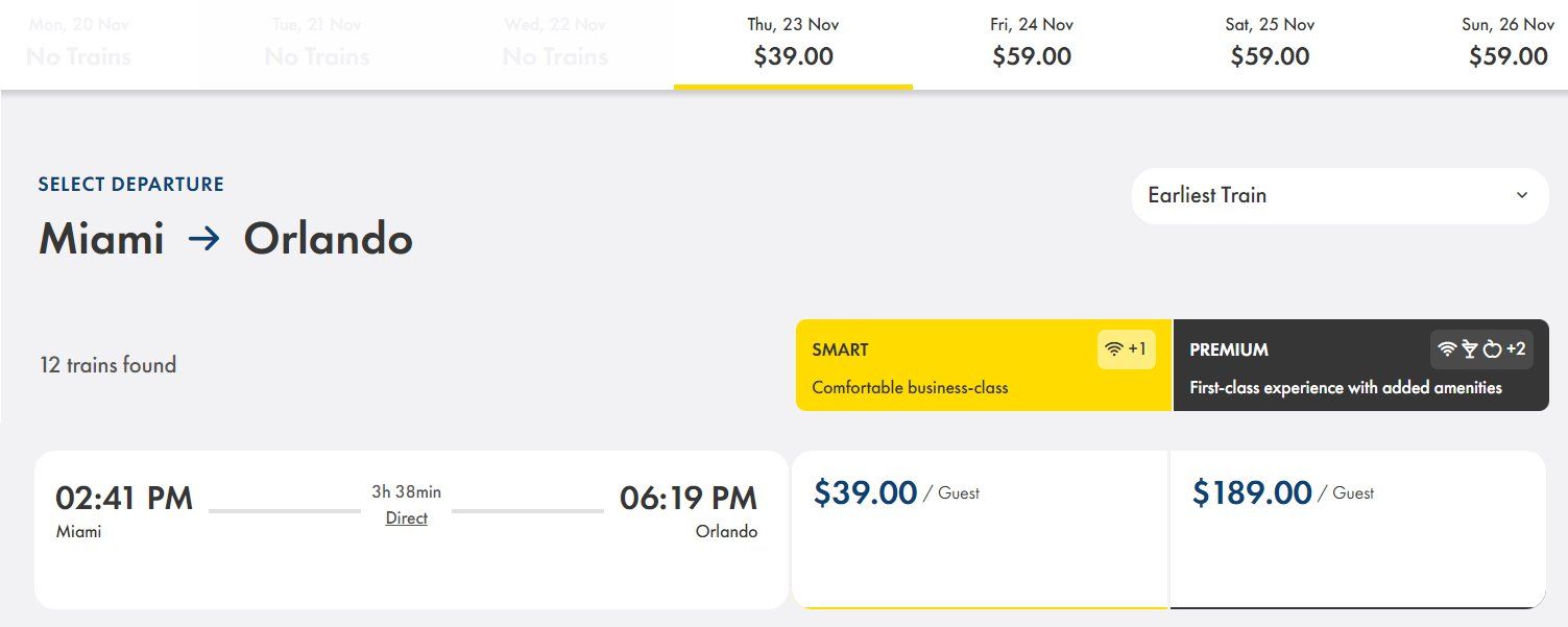 trem orlando miami promoção