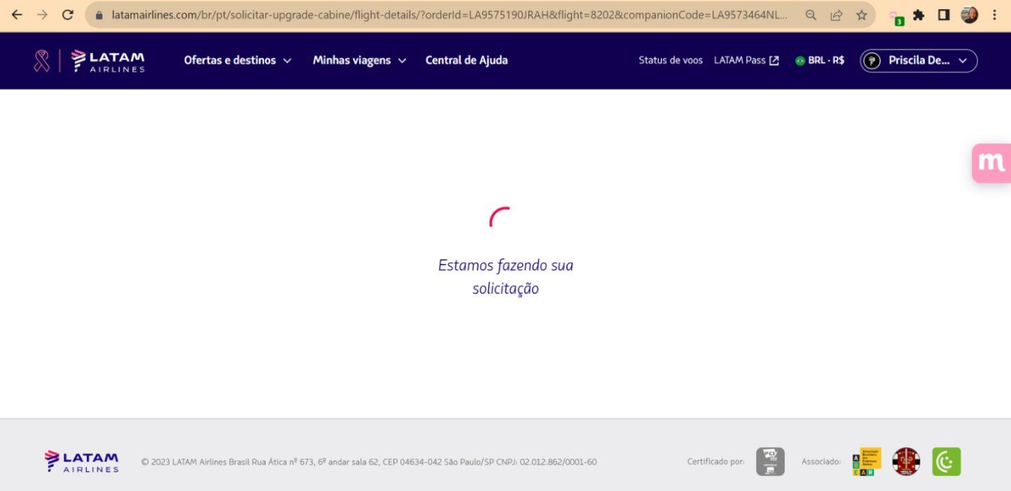 solicitar upgrade latam